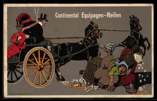 AK Reklame für Continental-Equipagen-Reifen