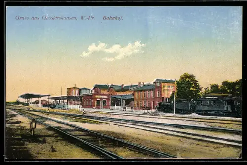 AK Gosslershausen, Bahnhof von der Gleisseite