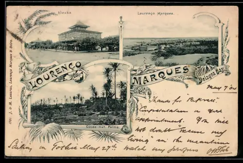 AK Lourenco Marques, Kiosks, Cocoa-nut Palms, Gesamtansicht