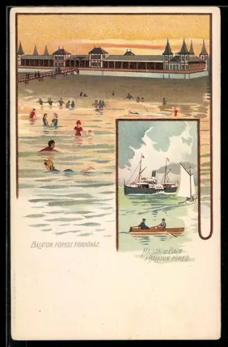 Lithographie Balaton Füred, Maison de Bain