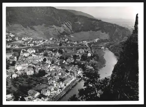 2 Fotografien Ansicht Bad Münster am Stein, Blick auf den Ort