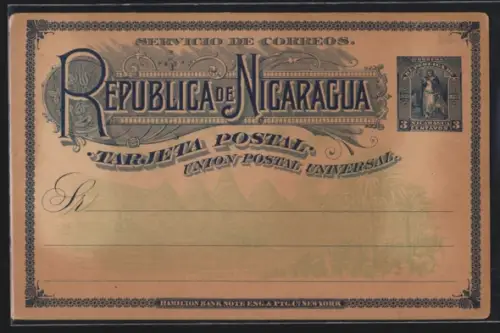 AK Nicaragua, Panorama, Ganzsache