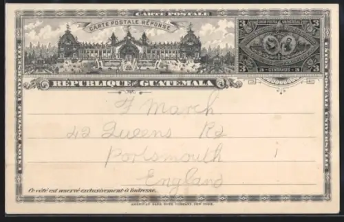 AK Guatemala, Panorama, Ganzsache