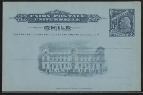 AK Chile, Panorama, Ganzsache