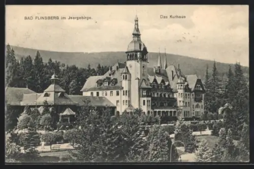 AK Bad Flinsberg im Isergebirge, Blick zum Kurhaus
