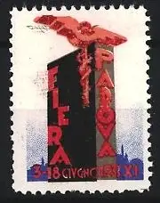 Reklamemarke Padova, Fiera 1933, Adler und Gebäude