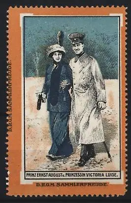 Reklamemarke Prinz Ernst August u. Prinzessin Victoria Luise, Spaziergang im Winter