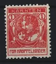 Reklamemarke Kärnten, Für Krüppelkinder, Mutter mit Kind, rot