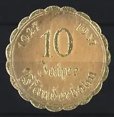 Reklamemarke 10 Jahre Wunderbahn 1927, Medaille-Design