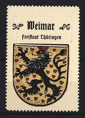 Reklamemarke Weimar, Freistaat Thüringen, Löwenwappen