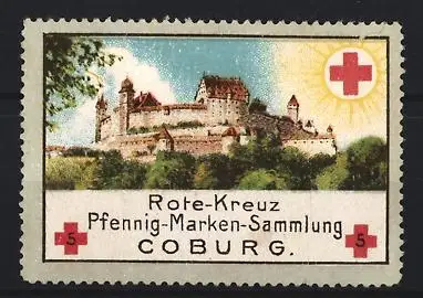 Reklamemarke Coburg, Rote Kreuz Pfennig-Marken-Sammlung, Veste Coburg