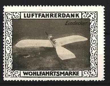 Reklamemarke Luftfahrerdank, Eindecker-Flugzeug