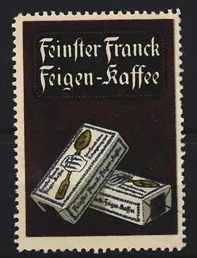 Reklamemarke Feinster Franck Feigen-Kaffee, Kaffeepackung