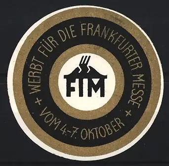 Reklamemarke Frankfurt / Main, Werbt für die Frankfurter Messe, Messehaus-Logo