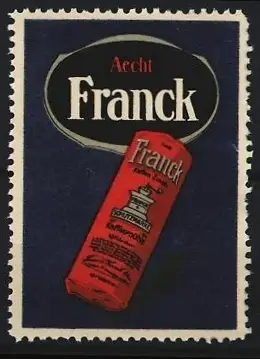 Reklamemarke Aecht Franck, Kaffee-Ersatz, rote Verpackung