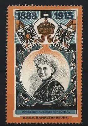 Reklamemarke Kaiserin Auguste Viktoria, Krone und Adlerwappen