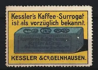 Reklamemarke Gelnhausen, Kessler & Co., Kessler`s Kaffee-Surrogat, Kaffee-Paket