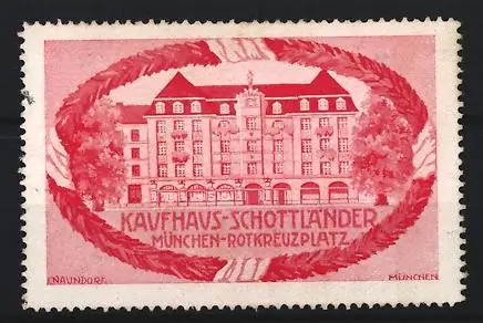 Reklamemarke München, Kaufhaus Schottländer, Gebäude am Rotkreuzplatz