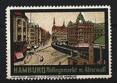 Reklamemarke Hamburg, Rödingsmarkt m. Alterwall
