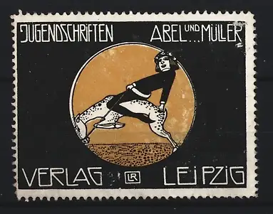 Reklamemarke Leipzig, Jugendschriften Abel und Müller, Reiter