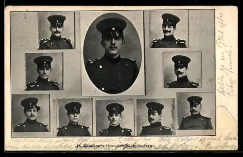AK Musikkapelle, H. Wittmann's Deutsches Militär-Orchester, Portrait's der Orchester-Musiker