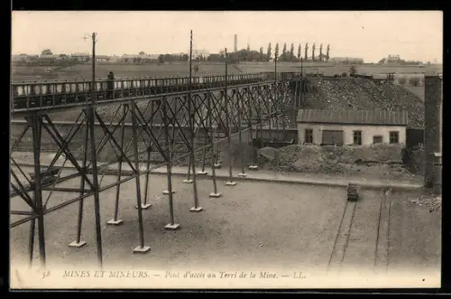 AK Mineurs, Kohle-Minen, Mines et Mineurs, Pont d`acces au Terri de la Mine