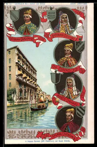 Lithographie Venezia, Venezia ed i suoi 120 Dogi Nr. 12, Giovanni Gradenigo, Il Palazzo Cornaro