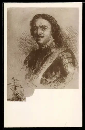 Künstler-AK Portrait des Zaren Peter I. von Russland