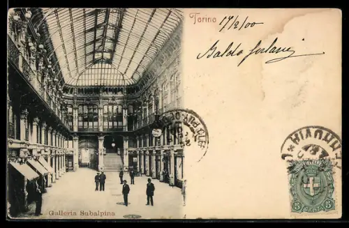 AK Torino, Galleria Subalpina con passanti