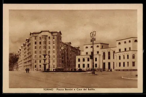 AK Torino, Piazza Bernini e Casa del Balilla