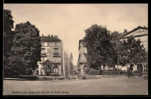 AK Torino, Via Roma dai Giardini di Porta Nuova