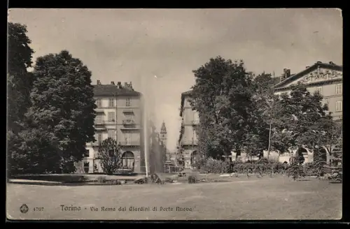 AK Torino, Via Roma dai Giardini di Porta Nuova