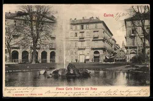 AK Torino, Piazza Carlo Felice e via Roma