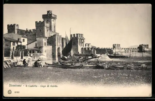 AK Sirmione /Lago di Garda, Il Castello e barche sul lago