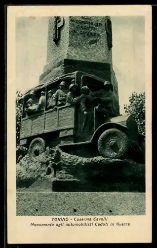 AK Torino, Caserma Cavalli, Monumento agli automobilisti Caduti in Guerra