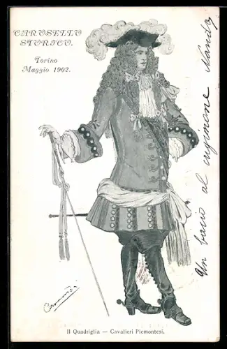 AK Torino, Carosello Storico, Torino Maggio 1902, Il Quadriglia, Cavalieri Piemontesi