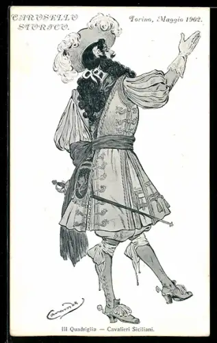 AK Torino, Carosello Storico, Cavalieri Siciliani, Maggio 1902