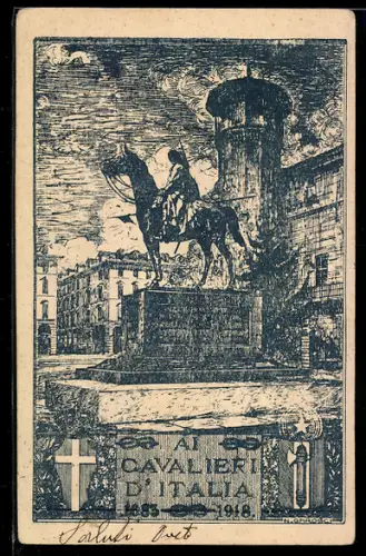 AK Torino, Inaugurazione del Monumento ai Cavalieri d`Italia, maggio 1923
