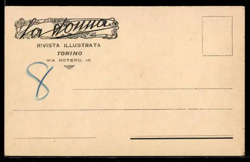 AK Torino, Cartolina della rivista illustrata La Donna via Botero 16