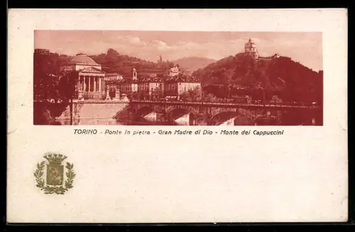 AK Torino, Ponte in pietra, Gran Madre di Dio, Monte dei Cappuccini
