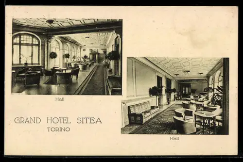 AK Torino, Grand Hotel Sitea, interni eleganti delle sale hall