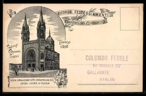 AK Torino, Chiesa Parrocchiale del Sacro Cuore di Maria, Salone Concerti Sacri 1898