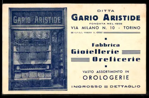 AK Torino, Gario Aristide, Via Milano 10, Gioielleria e Oreficeria