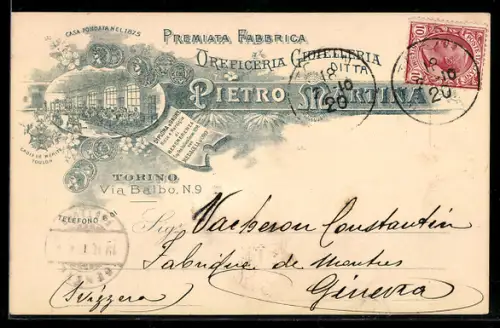 AK Torino, Pietro Martina, Via Balbo 9, Premiata Fabbrica Oreficeria Gioielleria