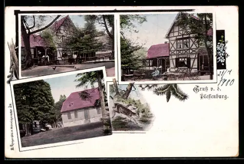 AK Ilsenburg, Gasthof mit Rehen im Wald