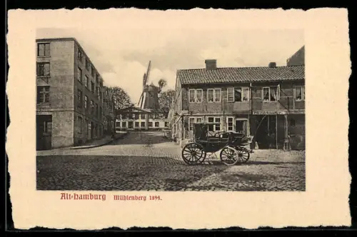 AK Hamburg, Mühlenberg mit Windmühle