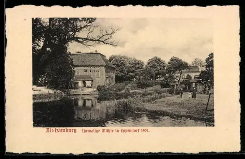 AK Alt-Hamburg, Ependorf, Ehemalige Mühle 1901