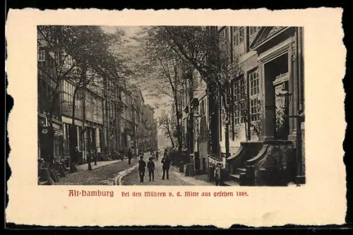 AK Hamburg, Bei den Mühren v. d. Mitte aus gesehen