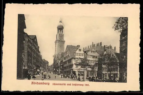 AK Hamburg-Neustadt, Schaarmarkt und Hohlerweg 1901