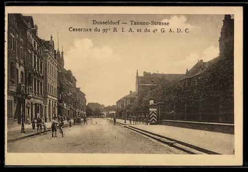 AK Düsseldorf, Casernes du 97e R.I.A. et du 4e G.A.D.C., Tannen-Strasse